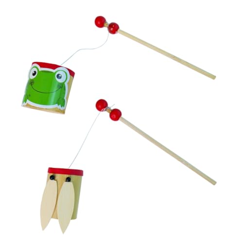 HEALSOPTHY 2 Stück Bambus musikspielzeug Lernspielzeug mit Realistischem Zirpgeräusch Sicher und Robust für Kindergarten Outdoor Fördert Feinmotorik und Hand Auge koordination von HEALSOPTHY