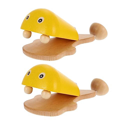 HEALSOPTHY 2 Stück Castanets Strapazierfähige Musikinstrumente für Fördert Rhythmusgefühl Sensorische Wahrnehmung für Eltern Junge Mädchen Interaktion aus Hochwertigem von HEALSOPTHY