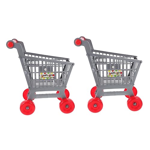 HEALSOPTHY 2 Stück Einkaufswagen Realistische Simulation Supermarktwagen Kindersicheres Design mit Glatten Kanten Einfache Montage für Rollenspiele und Kreatives für Kleine Hände von HEALSOPTHY