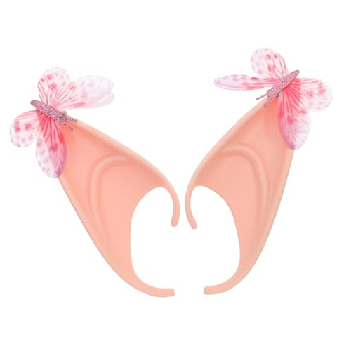 HEALSOPTHY 2 Stück Elfenohren für Halloween Cosplay Maskerade Pinke Sequin Ohren für Zauberhafte Auftritte bei Partys und Kostümveranstaltungen von HEALSOPTHY