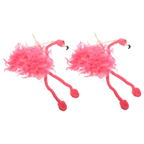HEALSOPTHY 2 Stück Flamingo Marionette Teiliges Plüsch Tier Marionette mit Fadenzug Lebendige Farben Fingerfertigkeit Fördernd Dekoratives Kindertheater Zubehör Weiches Design von HEALSOPTHY