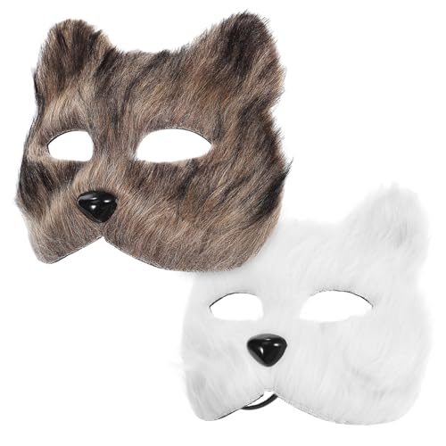 HEALSOPTHY 2 Stück Fuchsmasken Kuschelig Weiche Cosplay Tiermasken mit Elastischem Band für Halloween Fasching Karneval Party Unisex Leichte Masquerade Requisiten HEALSOPTHY 2 Stück Fuchsmasken Kuschelig Weiche Cosplay Tiermasken mit Elastischem Band für Halloween Fasching Karneval Party Unisex Leichte Masquerade Requisiten von HEALSOPTHY