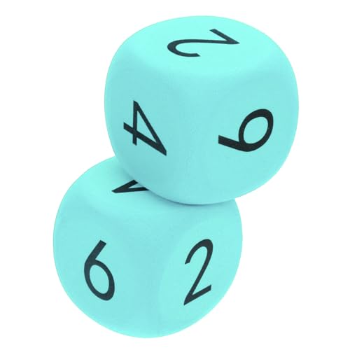 HEALSOPTHY 2 Stück Große Eva Schaumstoffwürfel Soft Spielwürfel für Sichere Lernwürfel mit Zahlen für Klassenzimmer Partyspiele Mathe Lernen Kinderfreundlich und Vielseitig Einsetzbar von HEALSOPTHY