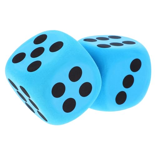 HEALSOPTHY 2 Stück Große Eva Würfel Spielwürfel Lernspielzeug Vielseitig Einsetzbar für Partyspiele und Unterricht Leichte Handhabung Blau für Brettspiele und Gruppenaktivitäten von HEALSOPTHY