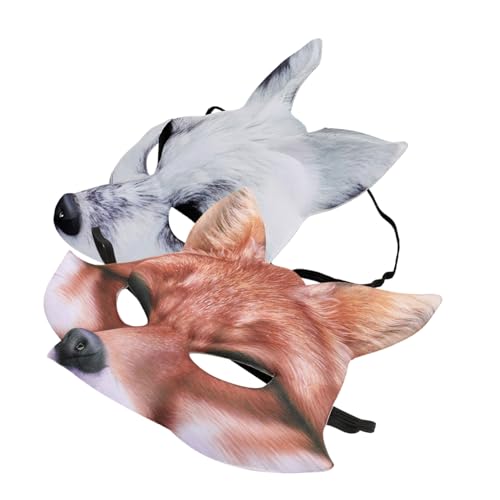 HEALSOPTHY 2 Stück Halloween Fuchs Halbgesichtsmaske aus EVA Wiederverwendbar Detailreiches Tier-cosplay für Karneval Fasching Passform Leicht und Komfortabel zu Tragen HEALSOPTHY 2 Stück Halloween Fuchs Halbgesichtsmaske aus EVA Wiederverwendbar Detailreiches Tier-cosplay für Karneval Fasching Passform Leicht und Komfortabel zu Tragen von HEALSOPTHY