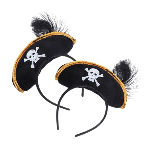 HEALSOPTHY 2 Stück Halloween Piraten Haarreifen Atmungsaktive Leichte Piraten Kopfbedeckung für Kostümparty Bühnenauftritt Cosplay und Themenfeier Einheitsgröße Komfortabel und Rutschfest von HEALSOPTHY