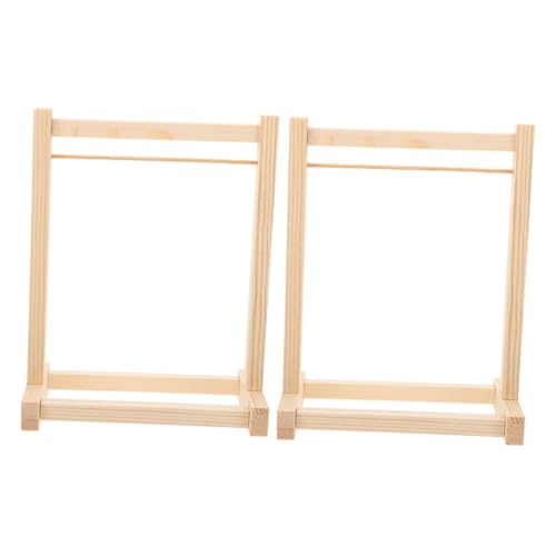 HEALSOPTHY 2 Stück Holz Kleiderständer Miniatur Puppen Kleiderregal für Puppenhaus Möbel Zubehör Funktionaler Garderoben Organizer für Sammler von HEALSOPTHY