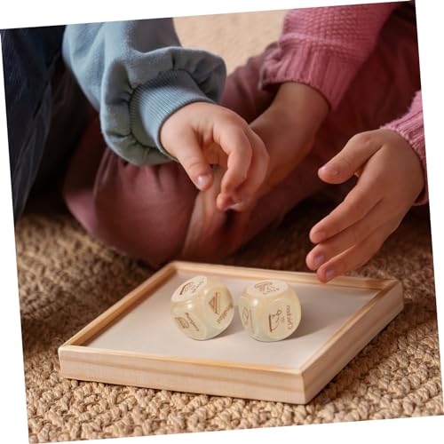HEALSOPTHY 2 Stück Holz Würfel mit Food Motiven Meal Decision Dice Fast Food Decision Dice Lustiges Essensspiel Tragbar Robust für Familien und Freunde von HEALSOPTHY
