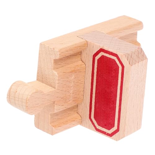 HEALSOPTHY 2 Stück Holz Zugschienen Stopper Flexibles Massengleis Zubehör aus Holz Fördert Feinmotorik und Denkfähigkeit Sicher für Kleinkinder Kompatibel mit Holzeisenbahnspielzeug von HEALSOPTHY