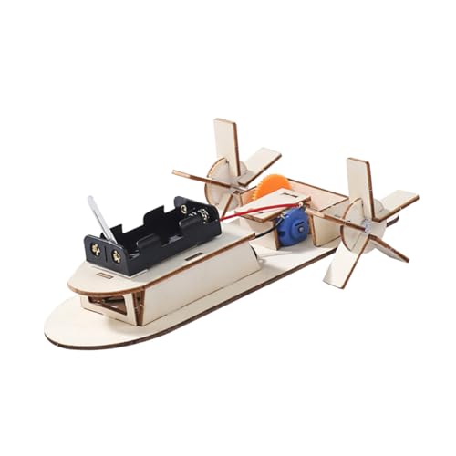 HEALSOPTHY 2 Stück Holzboot Bausatz für DIY Wissenschaftliches Experimentierspielzeug Elektrisches Modell mit Vorgefertigten Kreativität und Hand Auge Koordination Zufällige Zufällige Farbe von HEALSOPTHY