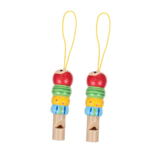 HEALSOPTHY 2 Stück Holzpfeifen Musikinstrumente aus Langlebigem Holz Glatte Oberfläche Pädagogisches Lernspielzeug für Junge Mädchen und Kleinkinder Lungenkapazität und Kreativität von HEALSOPTHY