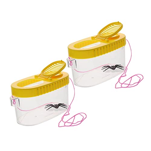 HEALSOPTHY 2 Stück Insektenbetrachter lupenglas lupengläser für outdor Insektenfänger Netz zu fangen drinnen tragbare Behälter kritterboxen vergrößern Plastik Yellow von HEALSOPTHY