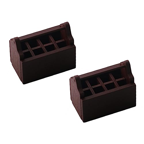 HEALSOPTHY 2 Stück Kleine Werkzeugkiste Bauernmöbel Artikel Mini -Toolbox Mini-zubehör Werkzeugkoffer Miniatur-werkzeugkasten-Ornament Fotografie-Requisiten Mini-Toolbox-Modell Coffee Holz von HEALSOPTHY