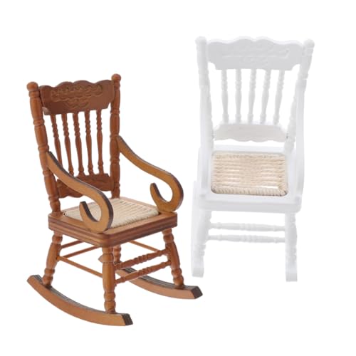 HEALSOPTHY 2 Stück Maßstab Holz Vintage Design Weicher Seil Sitz Charmante Puppenmöbel von HEALSOPTHY
