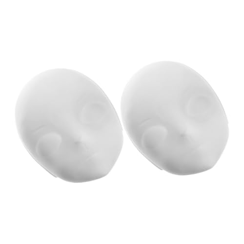 HEALSOPTHY 2 Stück Matte Weiße PVC Fox Masken Blanko für DIY Handmalerei Passend Leicht und Komfortabel für Halloween Cosplay und Kostümpartys von HEALSOPTHY