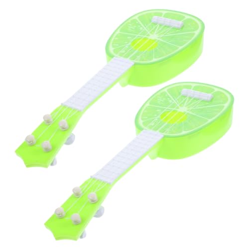 HEALSOPTHY 2 Stück Mini Gitarre für Imitation Früchte Gitarre Ukulele Modell Musikinstrument Anfänger für Mädchen Jungen Lernspielzeug Sicher Langlebig von HEALSOPTHY