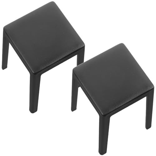 HEALSOPTHY 2 Stück Mini-Hockerstuhl bastelset basteln für schlafzimmerdeko Children Toys eincremehilfe Miniatur Puppe Mini-Haushocker Mini-Hocker aus Kunststoff Plastik Black von HEALSOPTHY