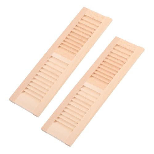 HEALSOPTHY 2 Stück Mini Holzfensterläden Teilig Dekorative Puppenhaus Zubehör DIY Miniatur Fensterläden für Minihäuser und Landschaften Natürliche Holzoptik Vielseitige Mini Möbel von HEALSOPTHY