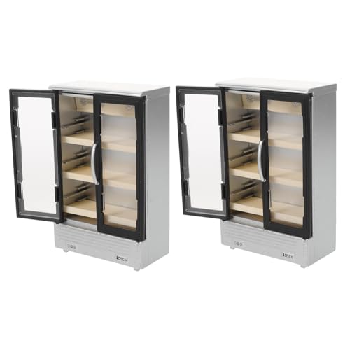 HEALSOPTHY 2 Stück Mini Kühlschrank Mit Doppeltür Kleinkindspielzeug Puppenhaus Mini Kühlschrank Schlafzimmer Mit Zwei Türen von HEALSOPTHY