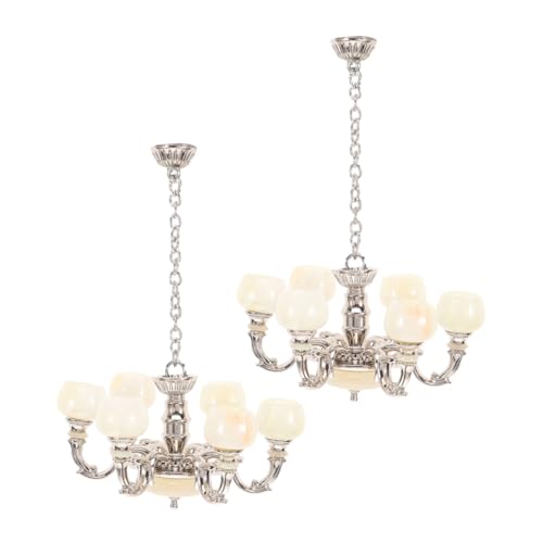 HEALSOPTHY 2 Stück Miniatur Hängelampen Silber Realistische Puppenhaus Deckenleuchten Vintage Deko für DIY Basteln und Puppenhaus Möbel Zubehör Kreative Miniatur Lampen für Sammler HEALSOPTHY 2 Stück Miniatur Hängelampen Silber Realistische Puppenhaus Deckenleuchten Vintage Deko für DIY Basteln und Puppenhaus Möbel Zubehör Kreative Miniatur Lampen für Sammler von HEALSOPTHY