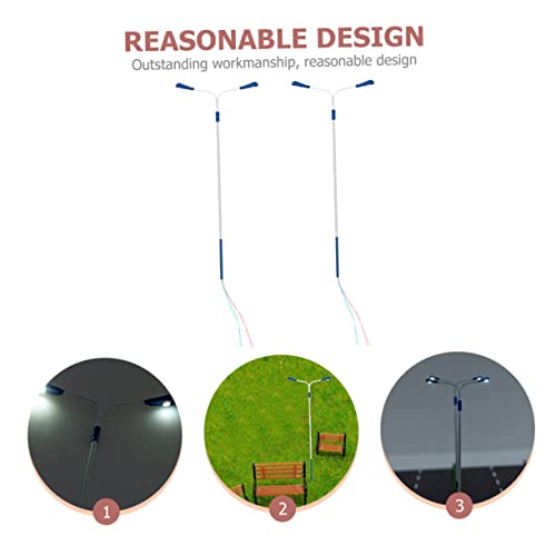 HEALSOPTHY 2 Stück Miniatur Modell Straßenlaternen Weißes Licht Sandtisch Dekoration DIY Materialien Landschaftsbeleuchtung für Miniaturhäuser und Sandtischgestaltung von HEALSOPTHY