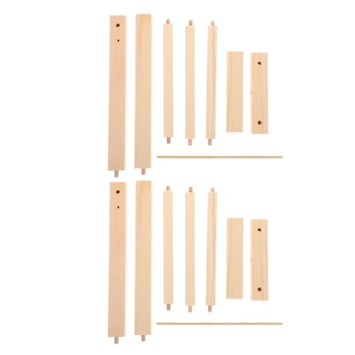 HEALSOPTHY 2 Stück Miniatur Puppenkleiderständer aus Stabilem Holz Einfach zu Montieren Vielseitig für Puppenkleidung und Puppenhaus zubehör Praktisches Möbel für Puppenhaus von HEALSOPTHY