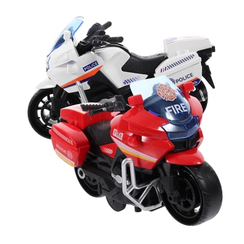 HEALSOPTHY 2 Stück Motorrad motorikspielzeug spielzeugmotorrad Kinderspielzeug Motorrad Kleinkinder Haushalt zurückziehen Auto interessantes Rückzugsauto Plastik von HEALSOPTHY