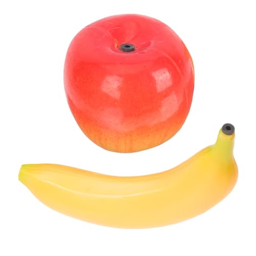 HEALSOPTHY 2 Stück Obst Shaker aus Leichtes Percussion Instrument für Pädagogisches Musikinstrument Fördert Hand Auge Koordination Sicheres und Gesundes Apfel Banane von HEALSOPTHY