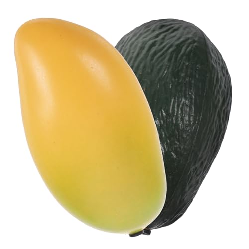 HEALSOPTHY 2 Stück Orff Musikinstrumente Obst Shaker Sand Rassel aus Robustem Avocado Mango Farbenfroh Leicht zu Greifen Musikalische Früherziehung von HEALSOPTHY