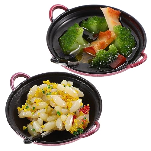 HEALSOPTHY 2 Stück Puppenhaus Essen Lebensmittel Miniatur-Dinge Mikro-landschaftsdekorationen Mikro-küchendekoration Miniatur-Food-Modell Mini Hausmannskost PVC von HEALSOPTHY