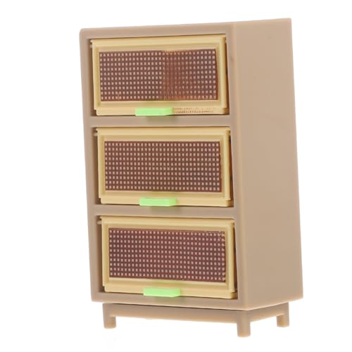 HEALSOPTHY 2 Stück Puppenhaus Kommode Möbel Kleines Ornament Wohnzimmer Kleiner Schrank Puppenhausschrank Miniatur Küchenschrank Mini Hausschrank Modellschrank Acryl Khaki von HEALSOPTHY