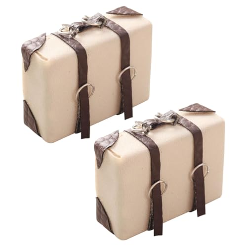 HEALSOPTHY 2 Stück Puppenhaus Miniatur Leere Tasse Wassertasse Mini Modell Zubehör Puppen Miniatur Koffer Modell Puppenhaus Koffer Miniatur Bausatz Mini Koffer Holz Pu von HEALSOPTHY