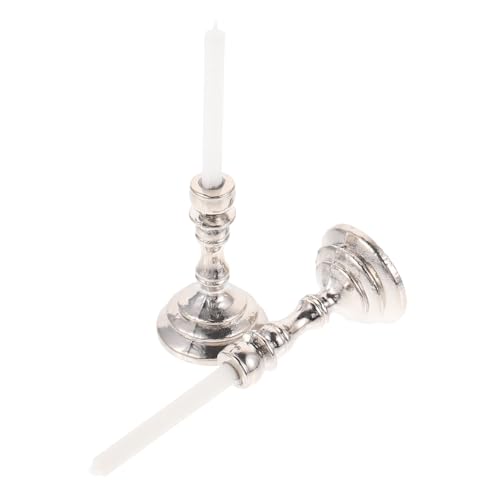 HEALSOPTHY 2 Stück Puppenhauskerzen Mini Puppenhaus Weihnachtsszene Requisiten Zubehör für Puppenhäuser Kinderspielzeug Puppenhaus-Kerzenständer Puppenhauslieferungen Harz Silver HEALSOPTHY 2 Stück Puppenhauskerzen Mini Puppenhaus Weihnachtsszene Requisiten Zubehör für Puppenhäuser Kinderspielzeug Puppenhaus-Kerzenständer Puppenhauslieferungen Harz Silver von HEALSOPTHY