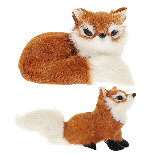 HEALSOPTHY 2 Stück Realistische Fuchsfiguren aus Dekorative Tierornamente für Kinderzimmer und Zuhause Vielseitig Einsetzbar Deko von HEALSOPTHY