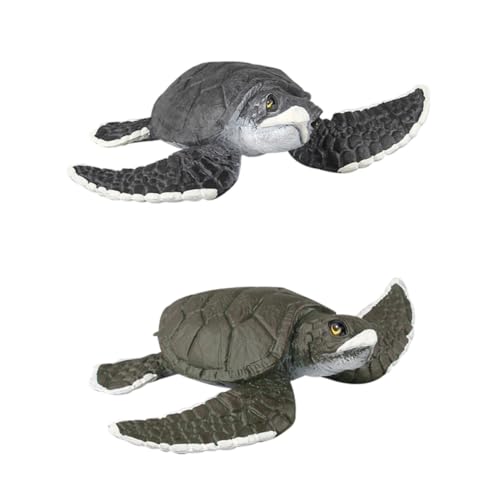 HEALSOPTHY 2 Stück Realistische Schildkröten Figuren aus Kunststoff Lebensnahe Meeresbewohner und Dekorative Kognitive Modellierung Leicht Tragbar für Kinderzimmer Schule und Outdoor Spiel von HEALSOPTHY