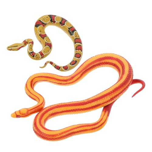 HEALSOPTHY 2 Stück Realistische Simulation Schlange Figur aus Kunststoff Langlebige Tierfigur für Garten Partydekoration Sichere Spielzeugschlange für Junge Mädchen Detailgetreues von HEALSOPTHY