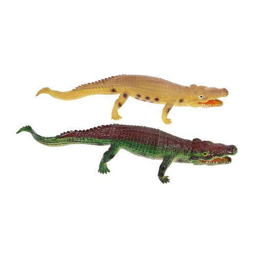 HEALSOPTHY 2 Stück Realistisches Alligator Weichem Kunststoff mit Soundfunktion Kindgerechtes Imitationsspielzeug für Kleinkinder Pädagogisch und Leicht zu Greifen für Bad und Lernspiele von HEALSOPTHY