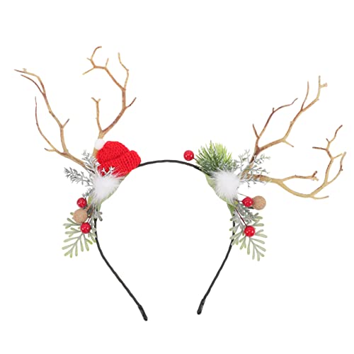 HEALSOPTHY 2 Stück Rentier Geweih Haarreif Christmas Headband Weihnachtlicher Kopfschmuck mit Kreativem Geweihdesign und Bequem für Damen Festliche Party und Fotorequisiten von HEALSOPTHY