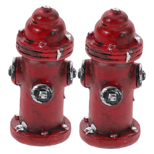 HEALSOPTHY 2 Stück Resin Feuerhydrant Miniatur Puppenhaus Dekoration Vielseitig Einsetzbar als Fotorequisite Kuchenverzierung und Wohnaccessoire für Schreibtisch Regal und Nachttisch von HEALSOPTHY