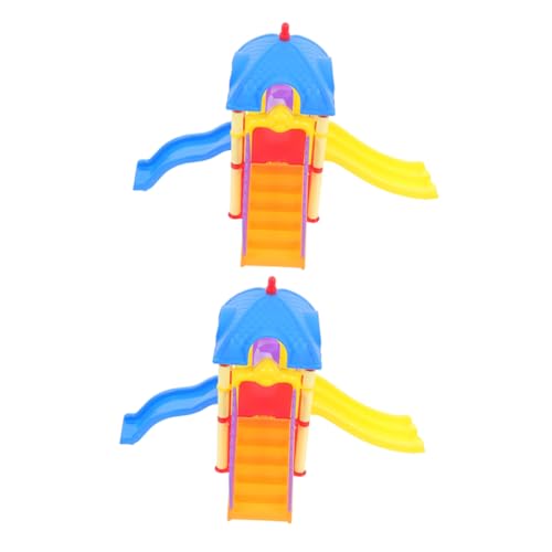 HEALSOPTHY 2 Stück Rutschenspielzeug Spielende Spielplatzdekoration Mini-Spielplatz-Ornamente Hausrutschenmodelle Wohndekoration Spielplatz Ausrüstung Abs von HEALSOPTHY