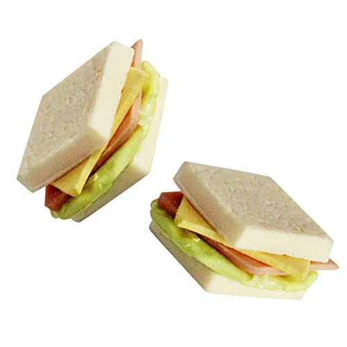 HEALSOPTHY 2 Stück Sandwich-Modell Simulierte Sandwiches Puppenhauszubehör Lebensmittelverzierungen Für Die Küche Mini-Sandwiches Simulations-Sandwiches Sandwich- Mini-Essen Harz von HEALSOPTHY