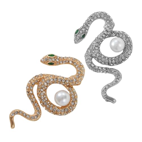 HEALSOPTHY 2 Stück Schlangenbrosche Damen Schlangenzubehör Schlangenschmuck Für Helix Schlangennadel Brosche Pins Bulk Broschen Pins Für Rucksäcke Ästhetische Legierung von HEALSOPTHY