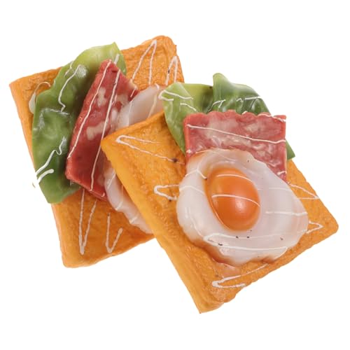 HEALSOPTHY 2 Stück Simulation Lebensmittelmodell Toast Künstliches Brot Display Lebensmittel Realistische Lebensmittel Brot Requisite von HEALSOPTHY