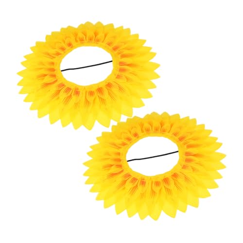 HEALSOPTHY 2 Stück Sonnenblumen Kopfbedeckungs Requisiten Sonnenblumen Kostüm Mütze Und Kleid Vorschulblume Halloween Kostüm Blumen Kopfbedeckung Lustiges Sonnenblumen Kostüm von HEALSOPTHY