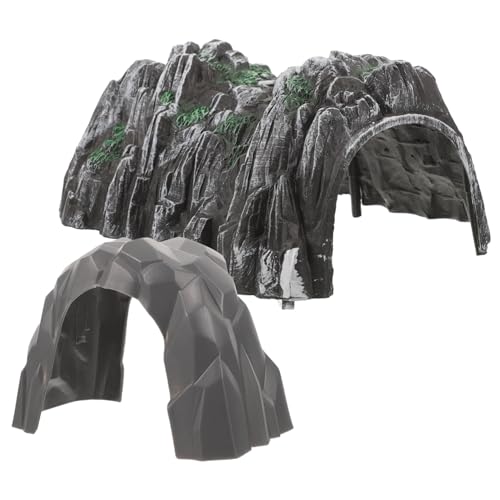 HEALSOPTHY 2 Stück Teiliges Eisenbahn Tunnel Modell aus Robustem Kunststoff Realistische Höhlenlandschaft für Miniatureisenbahn Einfach zu Montieren für Kinderspiel und DIY Bahn Szenenbau von HEALSOPTHY