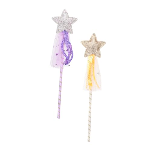 HEALSOPTHY 2 Stück Teiliges Feenstab mit Sternform Kinderfreundlich Leicht aus Mildem Material Farbenfroh als Partygeschenk Foto Requisite für Kostümspiele bei Geburtstagen Halloween Cosplay von HEALSOPTHY
