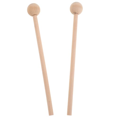 HEALSOPTHY 2 Stück Teiliges Holzschlägel Orff Percussion Sticks mit Runder Spitze für Xylophon Glockenspiel Sichere Musikinstrumente für Musikalische Früherziehung von HEALSOPTHY