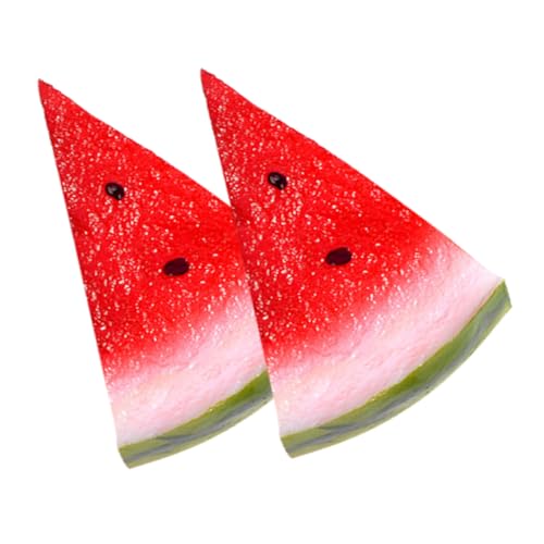 HEALSOPTHY 2 Stück Teiliges Künstliches Wassermelonen aus Realistisch Gestaltete Wassermelonen Scheiben Detailgetreues Party und Wohnaccessoire für Kindergarten Supermarkt Büro und Zuhause von HEALSOPTHY