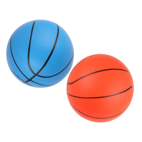 HEALSOPTHY 2 Stück Teiliges Mini Basketball für Kleines Leichtes Kunststoffspielzeug in Orange und Hellblau Geeignet für Indoor und Outdoor für Jugendliche und Kleinkinder Spaßiges von HEALSOPTHY