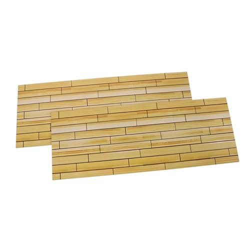 HEALSOPTHY 2 Stück Teiliges Miniatur-holzboden Puppenhaus Langlebige DIY Holzfußbodenplatten mit Realistischer Maserung Einfach zu Verlegen Kreative Bastelmaterialien für Miniatur-szenen und von HEALSOPTHY
